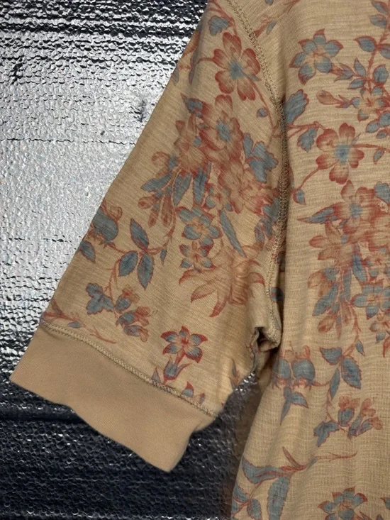 Lauren Ralph Lauren Cream Floral Henley Tee with Pink & Blue Accents - Picture 5 of 7